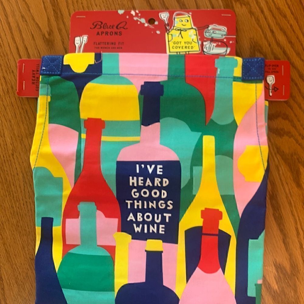 Blue Q Cotton Apron Wine is Good Men or Women